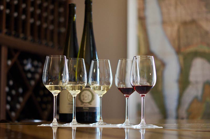 Line up of wines in the library. Line up of wines in the library.