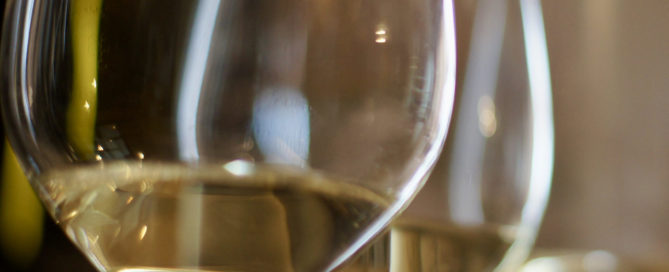 Close-up of wine glasses.