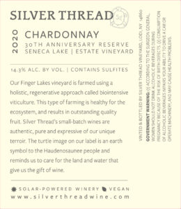 Chardonnay 2020 back label