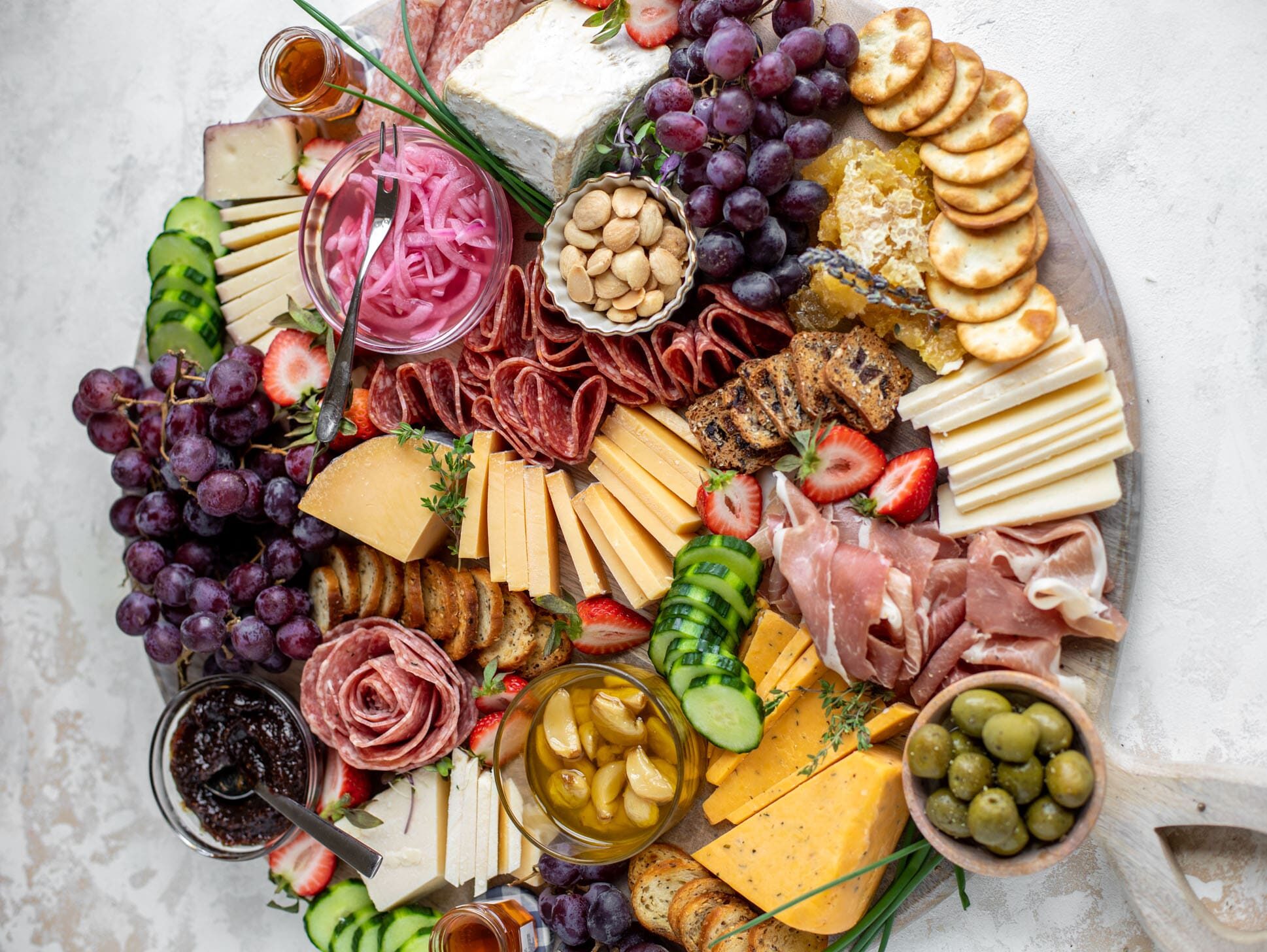 Round cheese board.