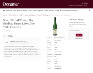 Decanter Dry Riesling 2023 Notes