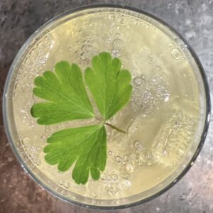 White wine cocktail from above.