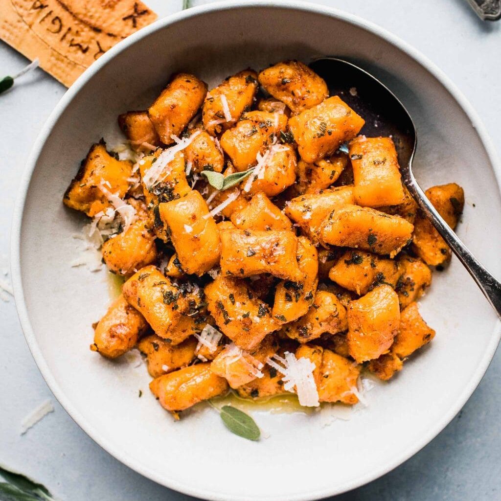 Sweet Potato Gnocchi in a bowl.