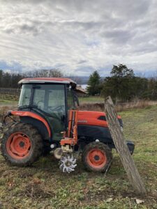 Tractor-with-weeding-implement